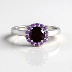 Anello in argento con Rodolite Lampone