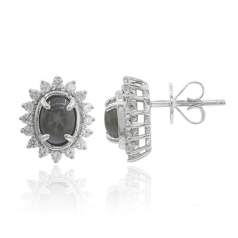 Orecchini in oro con Zaffiro Stellato Blu Argento