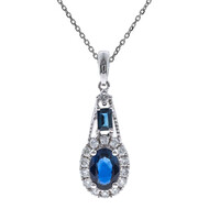 Blauer Ceylon-Saphir-Goldhalskette