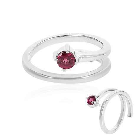 Zilveren ring met een rhodliet