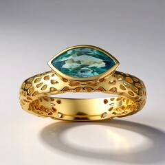 Anello in oro con Zircone Ratanakiri (Ornaments by de Melo)