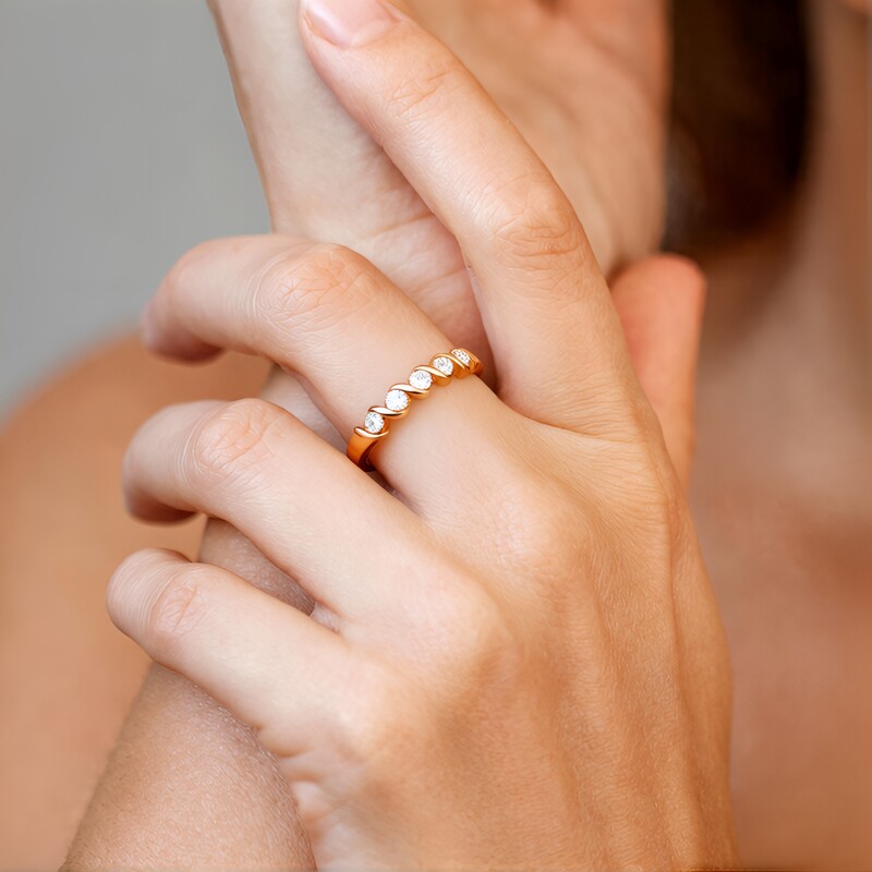 9K SI1 Argyle Rose De France Diamond Gold Ring (Annette)