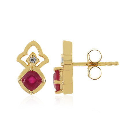 Madagaskar-Rubin-Silberohrringe