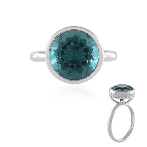 Anello in argento con Fluorite Blu Caraibico