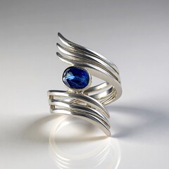 Anello in argento con Cianite del Nepal (de Melo Essence)