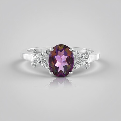 Anello in argento con Topazio Mistico Porpora