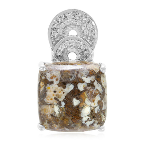 Zilveren hanger met een dinosaurus kwarts