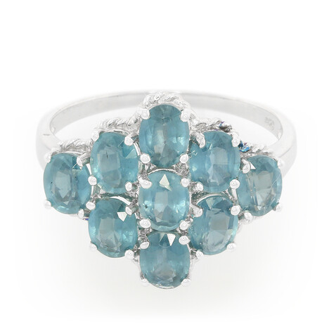 Anello in argento con Cianite Peacock