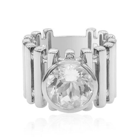 Weißer Quarz-Silberring