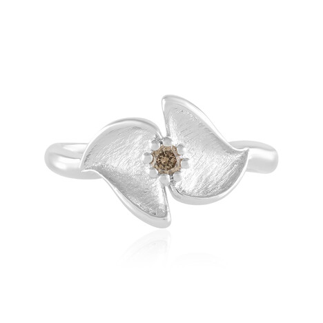 I2 Champagner-Brillant-Silberring