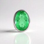 Ciondolo in argento con Quarzo Verde Smeraldo (MONOSONO COLLECTION)