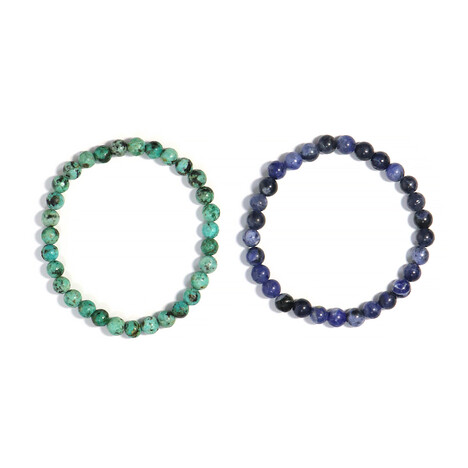 2er Set Edelstein-Armbänder