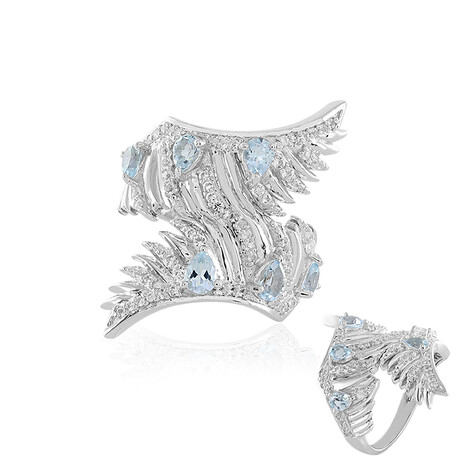 Himmelblauer Topas-Silberring