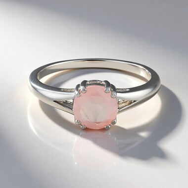 Bague en argent et Quartz rose