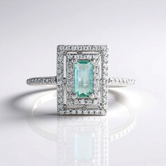 Anello in argento con Smeraldo Color Paraiba