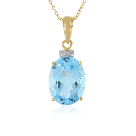 Collar en plata con Topacio azul cielo