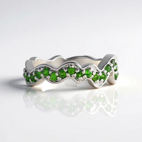 Anello in argento con Diopside Russo (SAELOCANA)