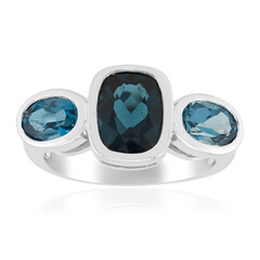 Anello in argento con Topazio Blu Londra