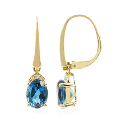 Boucles d'oreilles en or et Topaze bleu de Londres (CIRARI)