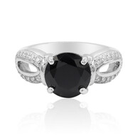 Bague en argent et Spinelle noir