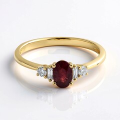 Anello in oro con Rubino Mozambico AAA (CIRARI)