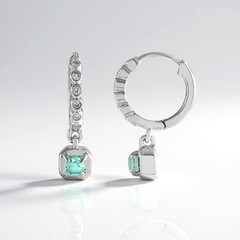 Orecchini in argento con Smeraldo Color Paraiba