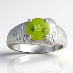 Anello in argento con Peridoto Jilin (de Melo Essence)