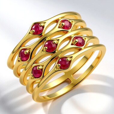 Anillo en plata con Rubí