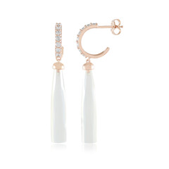 Zilveren oorbellen met Witte Chalcedonen (KM by Juwelo)