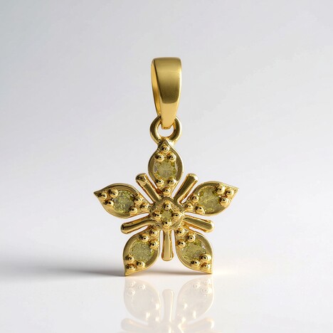 Ciondolo in argento con Diamante Giallo I3