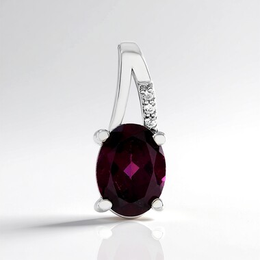 Pendentif en argent et Grenat Rhodolite