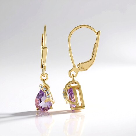 Orecchini in argento con Ametista Rose de France