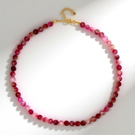 Collana in argento con Quarzo Rosso