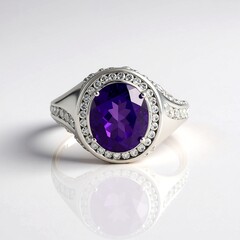 Anello in argento con Ametista Siberiana (de Melo Essence)