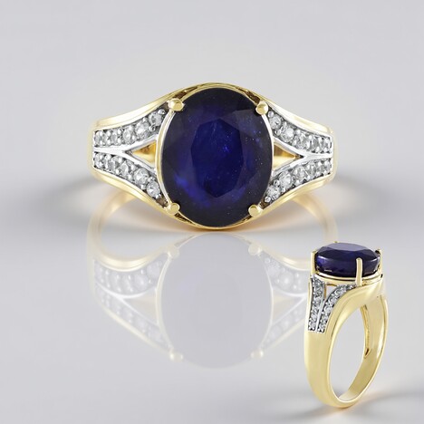 Anello in argento con Zaffiro Blu del Madagascar