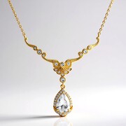 Collier en argent et Topaze blanche