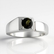 Anillo en plata con Turmalina verde de Brasil (de Melo Essence)