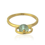 Anello placcato in oro con Ametista Verde