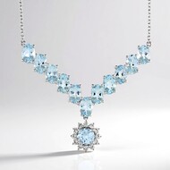 Collar en plata con Aguamarina de Brasil