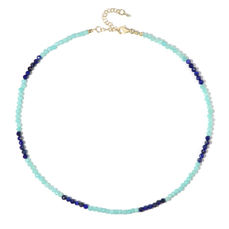 Zilveren halsketting met amazonieten