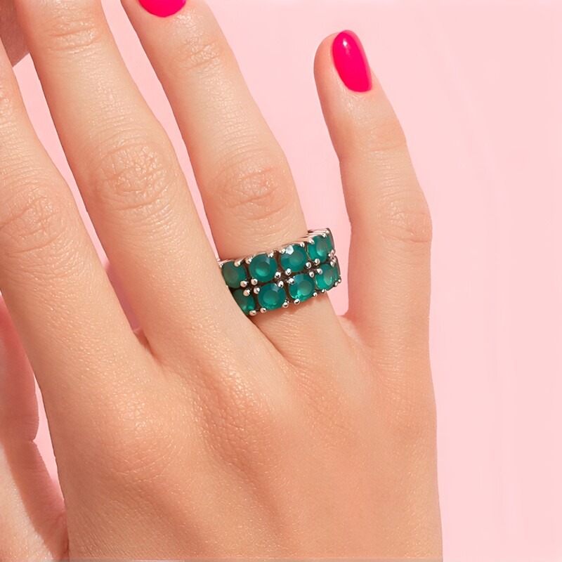 Zilveren ring met Grandidierieten