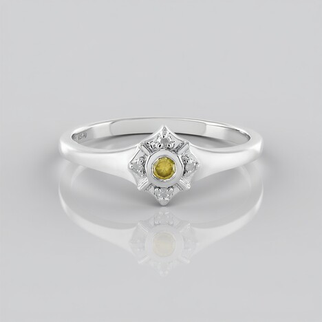 Anello in argento con Diamante Giallo I3