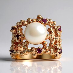 Anello in argento con Perla d'Acqua Dolce Bianca (TPC)