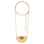 Collar en plata con Ámbar báltico cognac (dagen)