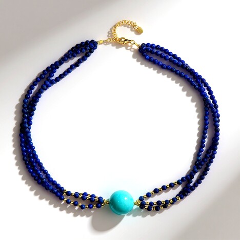 Collana in argento con Amazzonite (Riya)