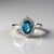 Anello in argento con Cianite Blu Foglia di Tè