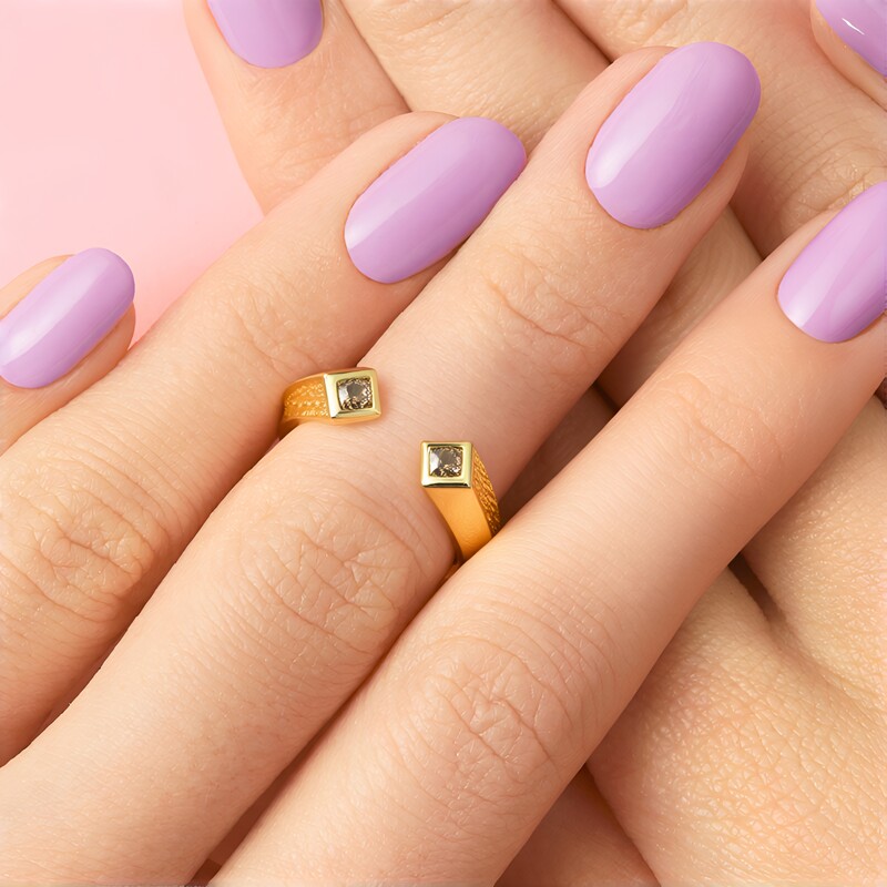 9K I2 Champagne Diamond Gold Ring (de Melo Gold)