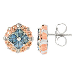 Zilveren oorbellen met Petrolkleurige saffieren