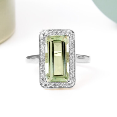 Grüner Amethyst-Silberring