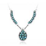 Collana in argento con Turchese Kingman Mohave Blu (Jones Lee)